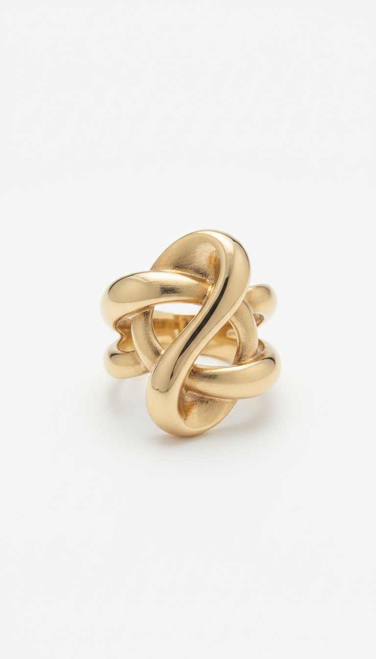 Anel escultural ouro 18k
